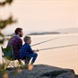 Dad and Son Fishing Together