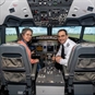 737 Simulator Luton - Pilots in cockpit