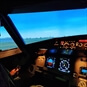 Full Motion Flight Simulator Sim looking out